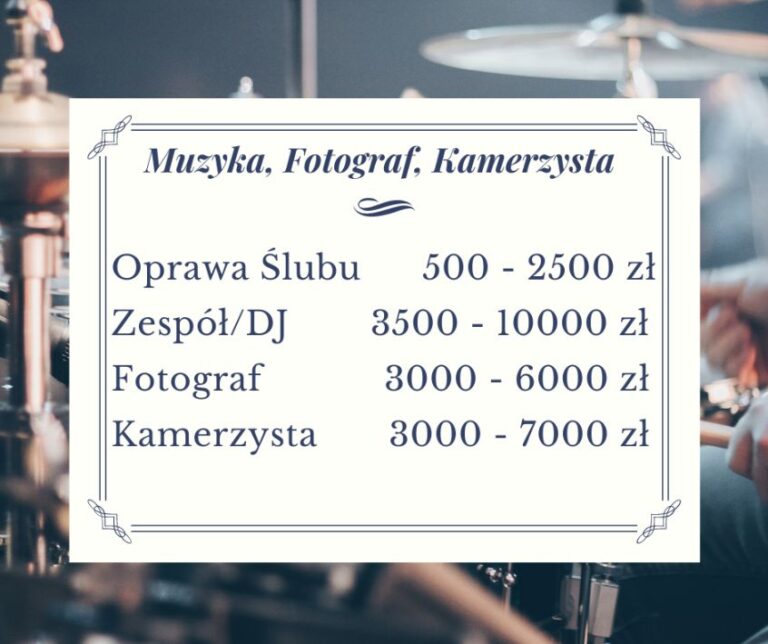 koszty wesela - zespół i fotograf