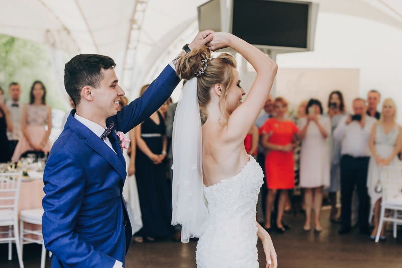 a newly-wed couple on the dance floor